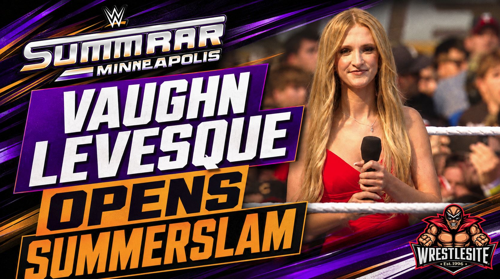 Vaughn Evelyn Levesque performs “God Bless America” inside the WWE ring to open SummerSlam 2026