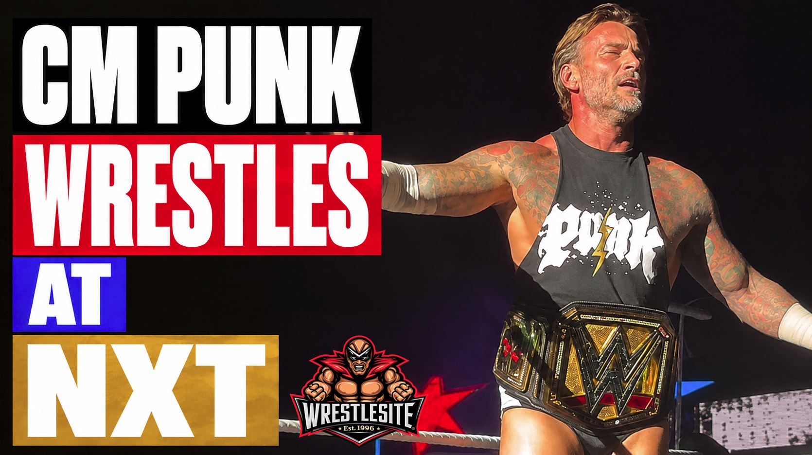 CM Punk Wrestles at NXT Live Event in Virginia 5 CM Punk competes alongside Tavion Heights and Myles Borne during the WWE NXT live event main event