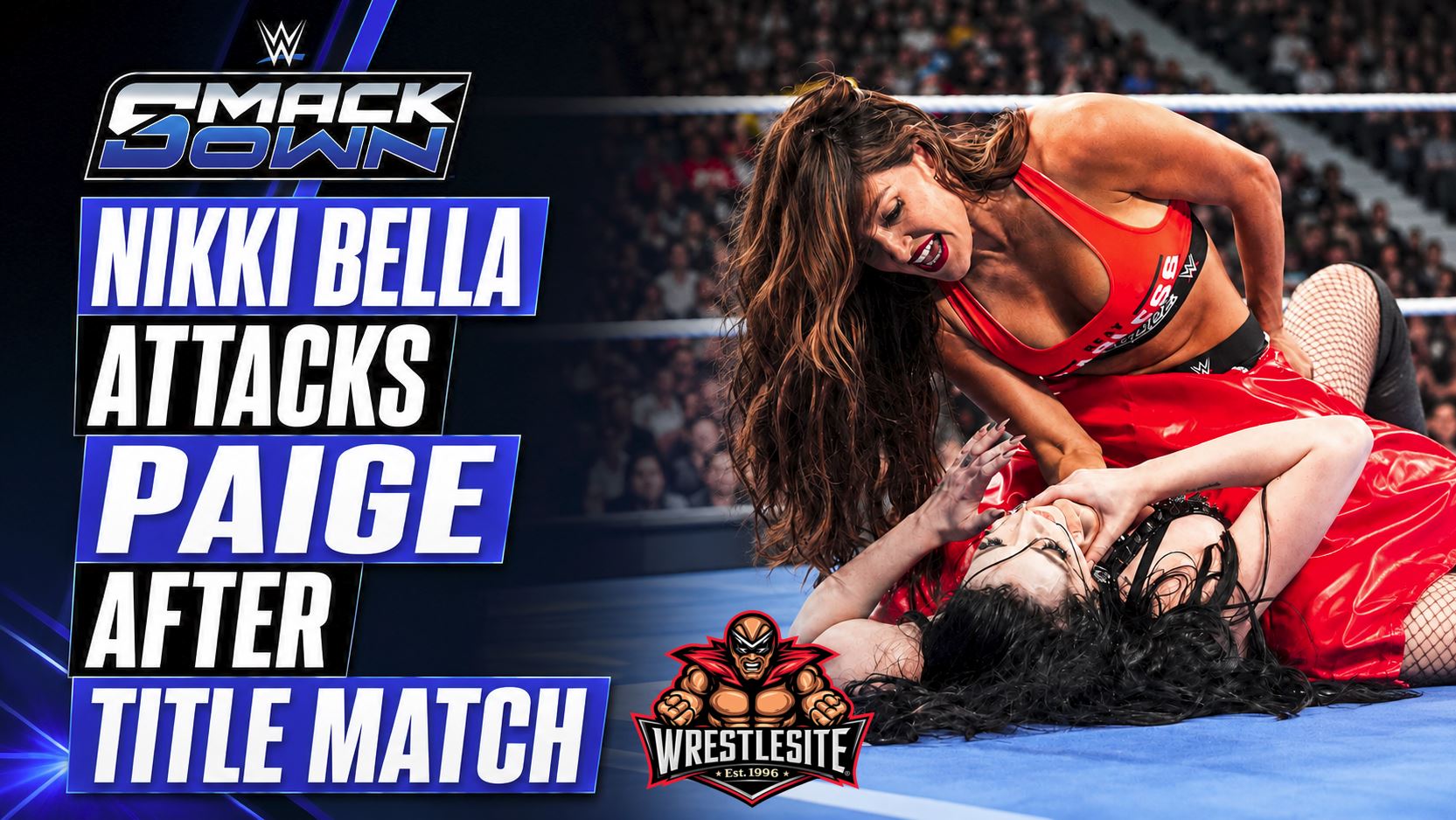 Nikki Bella Attacks Paige After Title Match 5 Nikki Bella attacks Paige after title bout and targets her surgically repaired neck on SmackDown