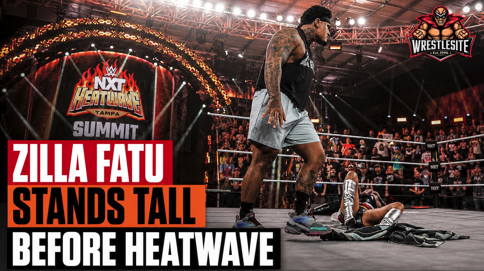 Zilla Fatu stands with NXT Championship after attacking Tony D’Angelo, Grayson Waller and Cruz Montana