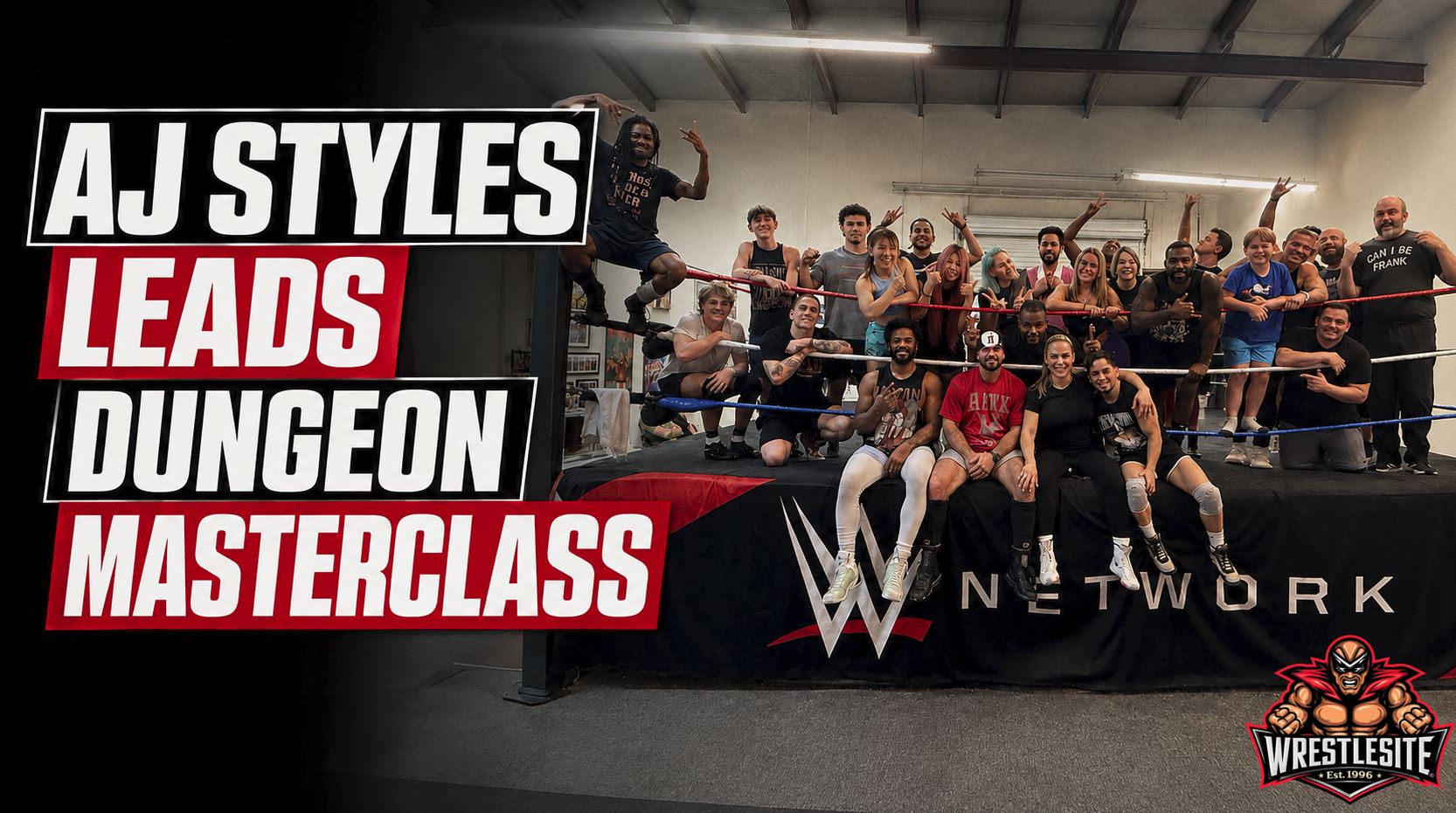 AJ Styles Leads Five-Hour Dungeon Training Session 5 AJ Styles joins Natalya, TJ Wilson, and their students following an unexpected five-hour training session at The Dungeon