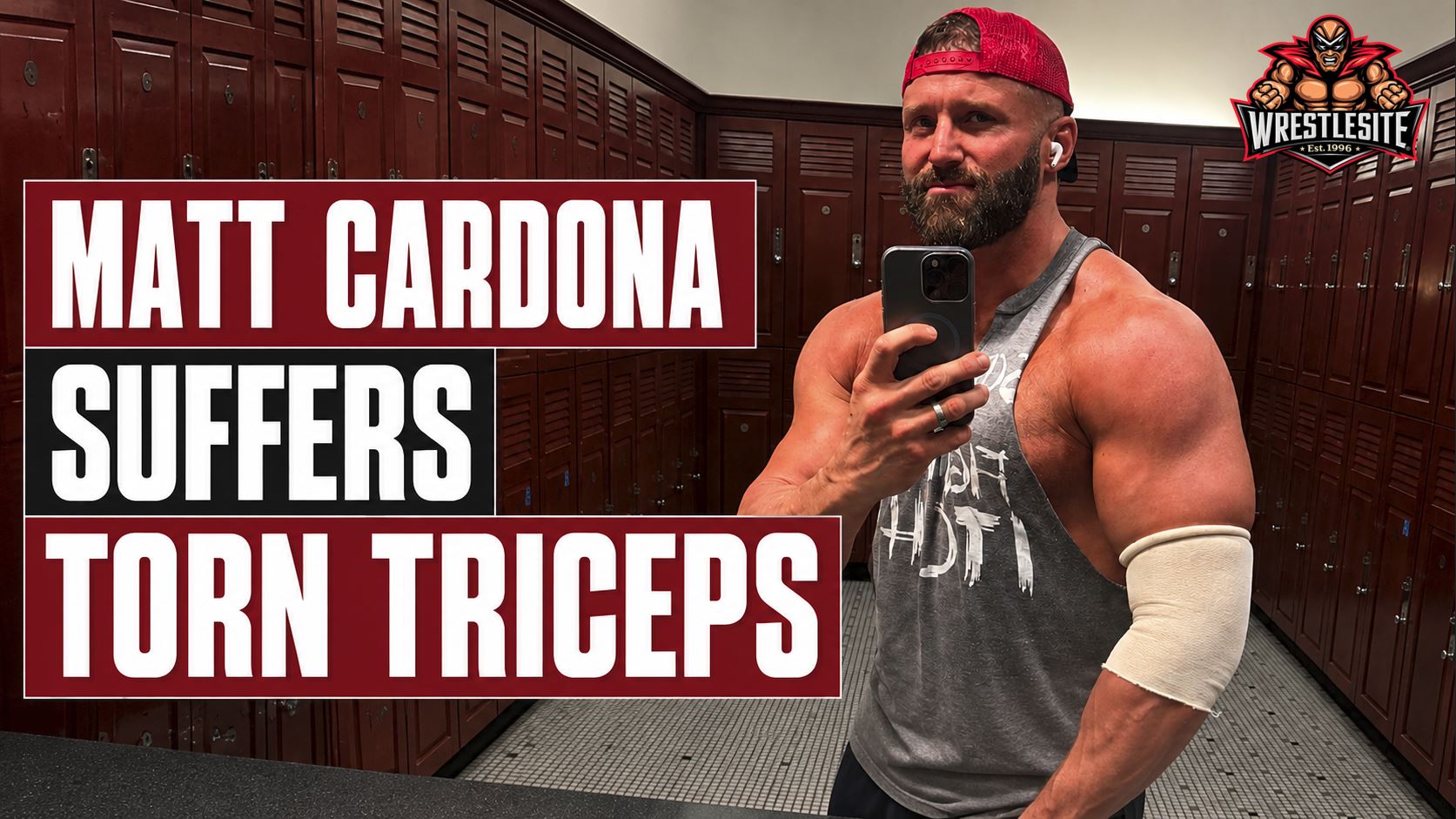 Matt Cardona Suffers Torn Triceps 5 Matt Cardona shows a swollen arm after suffering torn triceps during his latest WWE wrestling match