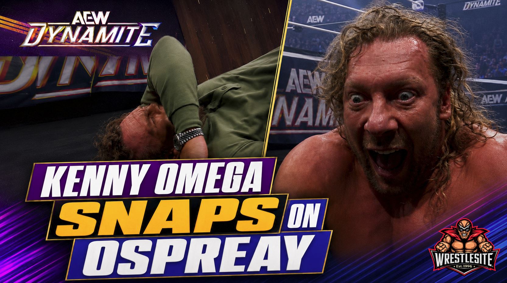 Kenny Omega Snaps on Will Ospreay Ahead of Wembley Showdown 5 Kenny Omega attacks Will Ospreay with a V-Trigger during a chaotic AEW Dynamite confrontation
