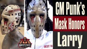 CM Punk wears Best in the World goalie mask featuring Larry’s paw prints on SmackDown