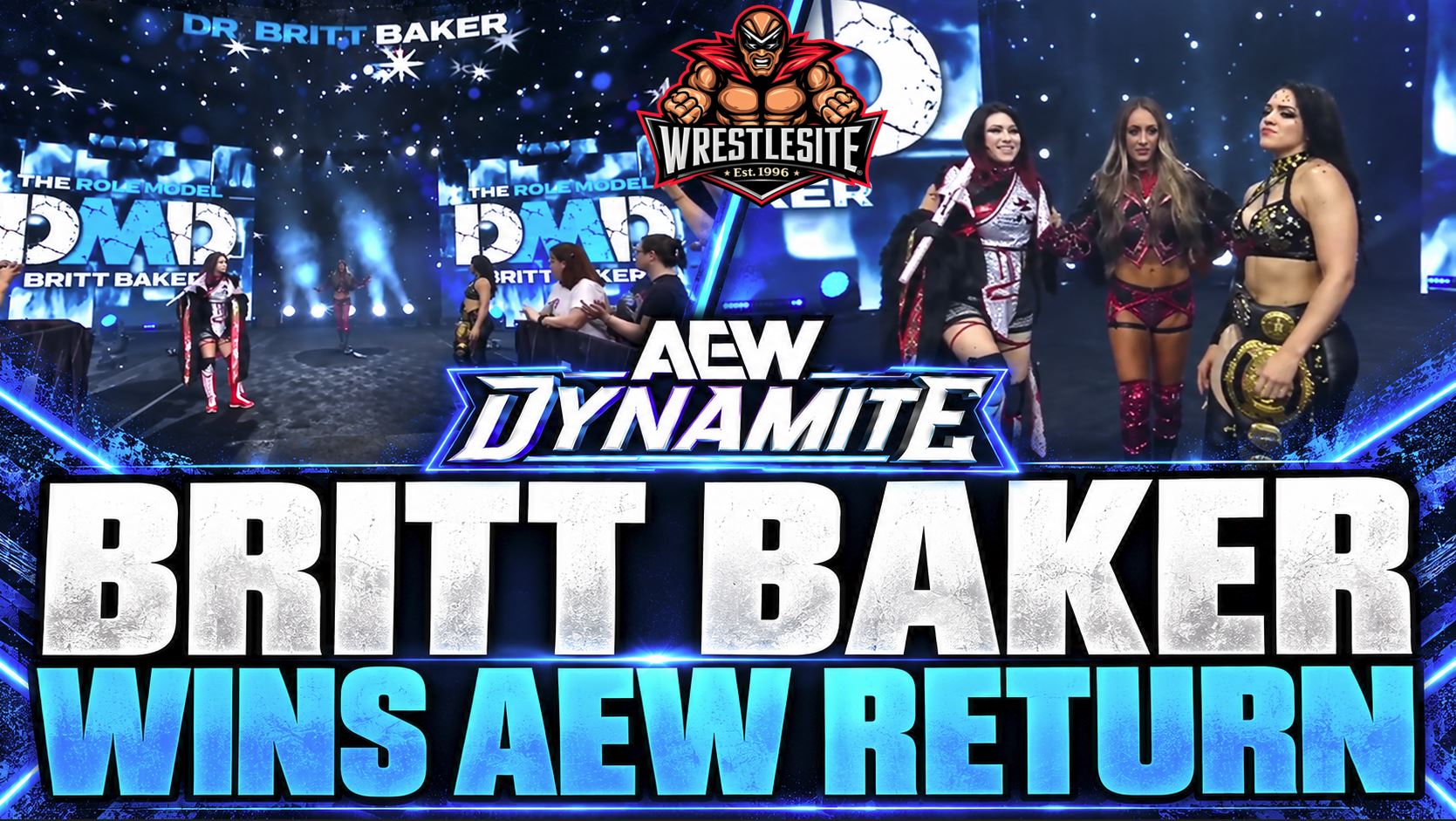 Britt Baker Wins AEW In-Ring Return 5 Britt Baker and Rebel celebrate together after Baker wins her AEW Dynamite in-ring return