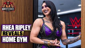 Rhea Ripley shows Jesse James West the wrestling ring and training equipment inside her massive home gym