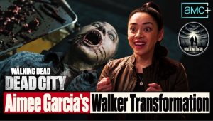 Aimee Garcia Shows Dead City Walker Makeup 19 Aimee Garcia showcases Renata’s walker makeup, contacts, and prosthetic teeth in Dead City behind-the-scenes footage