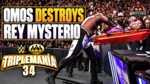 Omos Slams Rey Mysterio Through Table at Triplemanía 34