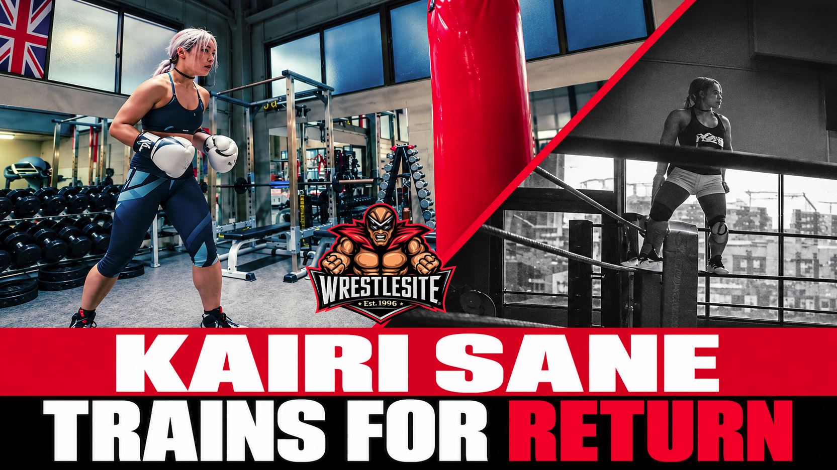 Former WWE star Kairi Sane practices dropkicks and conditioning drills while preparing for wrestling return