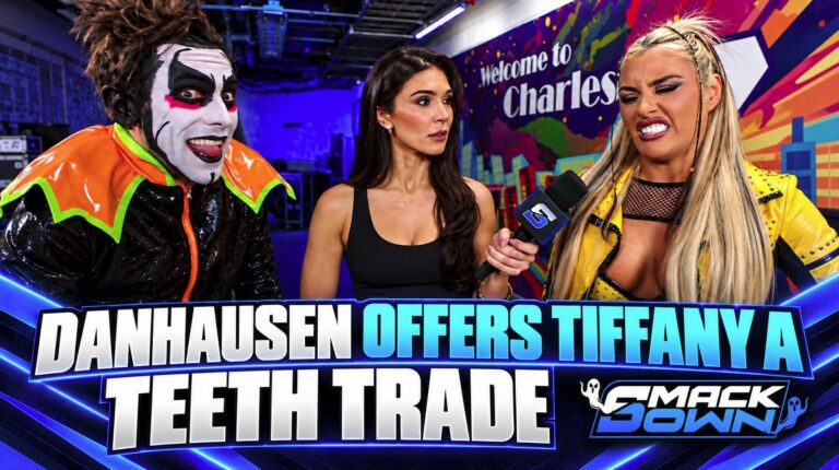 Danhausen Offers Tiffany Stratton a Teeth-for-Briefcase Trade