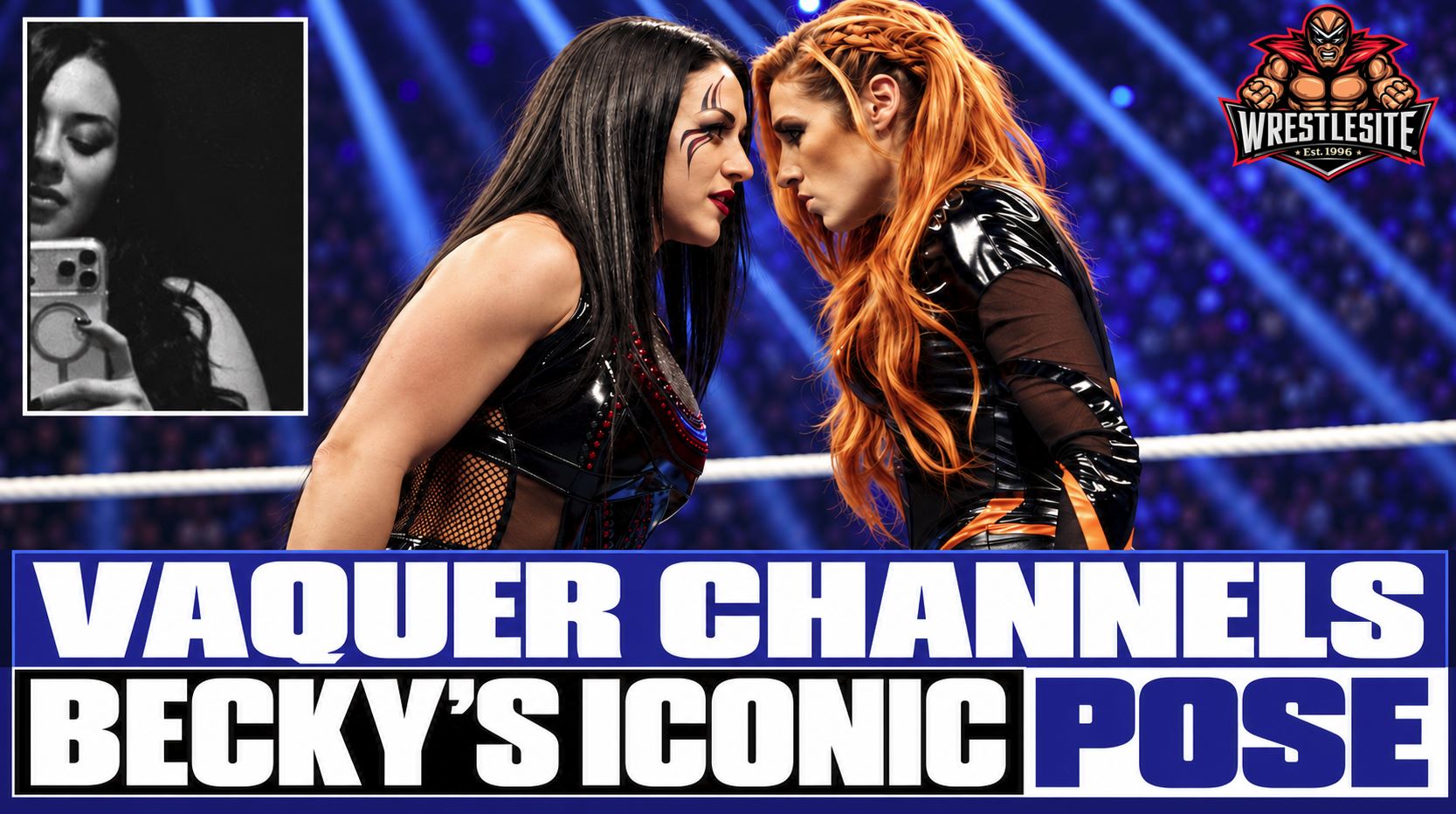 Stephanie Vaquer poses with WWE Women’s World Championship in a photo recalling Becky Lynch’s celebration
